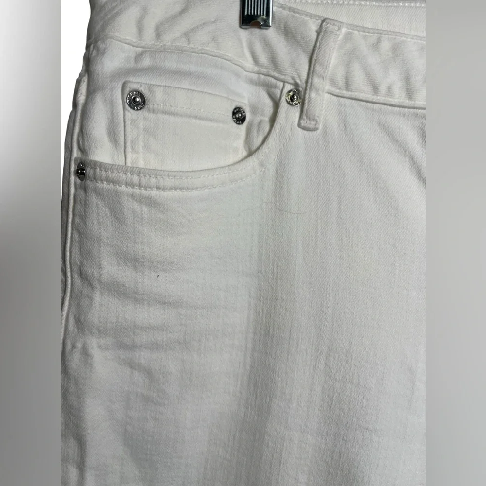 Michael Kors‎ jeans size 14 white stretch cropped frayed ankle jeans 💙💙